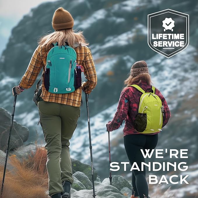 VPBAGE 15L Water-resistant Hiking Daypack, Small Backpack Travel Outdoor, Lightweight Day Pack with Tool Loops