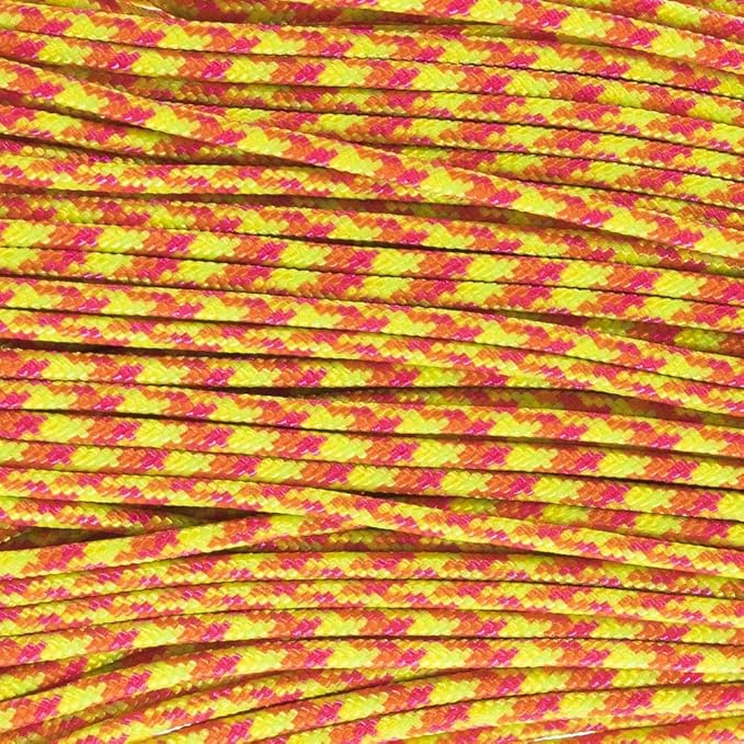 Paracord Planet 275lb Paracord – 3/32 Inch (2.38 mm) Nylon Crafting Cord with 5 Strand Inner Core – Starburst (25 ft)