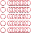 Carabiner Clip 48Pcs Pink Metal Key Ring Clip Circle Keychain Rings Bulk Spring O Ring Round Cute Carabiner Spring Snap Hook Key Chain Clips for DIY Keychain Bag Charm Handbag Purse Dog