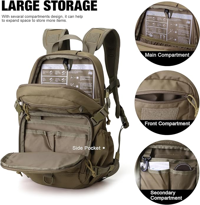 Mardingtop Small Tactical Backpack,Molle Hiking Backpack for Backpacking,Cycling and Biking,15L/25L Backpack