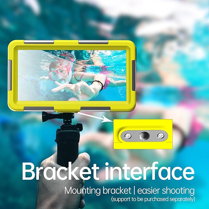 2026 Underwater Snorkeling Diving Phone Case for Phone 17/16/15/14/13/12Pro Max/Galaxy S25/S24/S23.(50ft/15m) Professional Scuba Dive Waterproof Case Underwater Photo Video（Yellow）