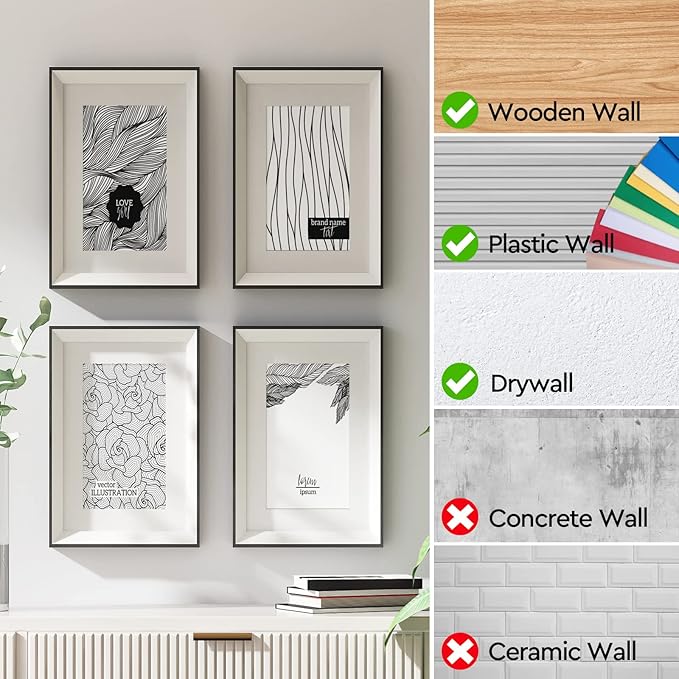 130 Pcs 30lb Picture Hangers – Multipurpose Picture Hanging Hooks Kit Drywall Wooden Wall Picture Hanging Nails