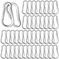50 Pack 3.9" Heavy Duty Carabiner Clips, M10 Sliver Galvanized Steel Spring Snap Hooks, Rust-Resistant Keychain Clips for Hammock, Camping, Hiking, Fishing, Swing Set