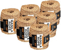 Manila Rope - 3/8 Inch 600' - 3 Strand Cordage Twisted Braided Rope - Thick Natural Fiber for Marine, Decorative for Crafts, Porch Column, Outdoor Pole Wrap, Tree Swing 6 Pack