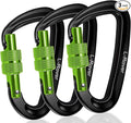 3 Heavy Duty Carabiner Clips 12kN (2697 lbs)-Lightweight Locking Carabiners for Securing Pets，Camping, Hiking, Hammock，Outdoor and Gym etc, Keychains& Utility