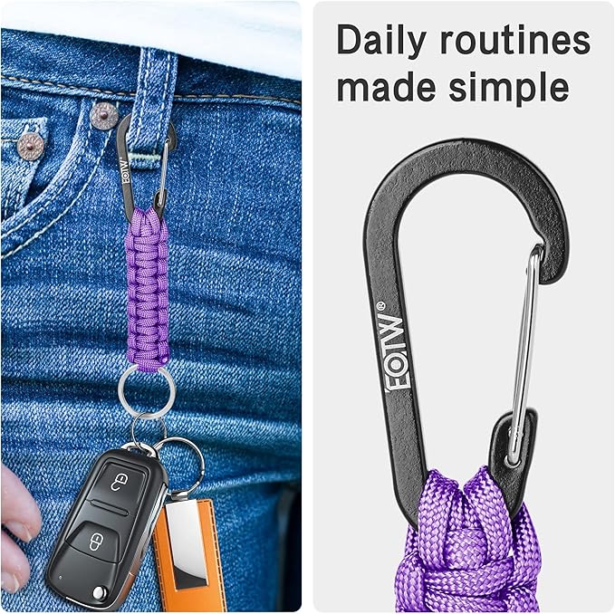 EOTW Paracord Keychain for Men Women Paracord Carabiner Backpack Keychain with Aluminum Clip for Camping Hiking Outdoor Gear
