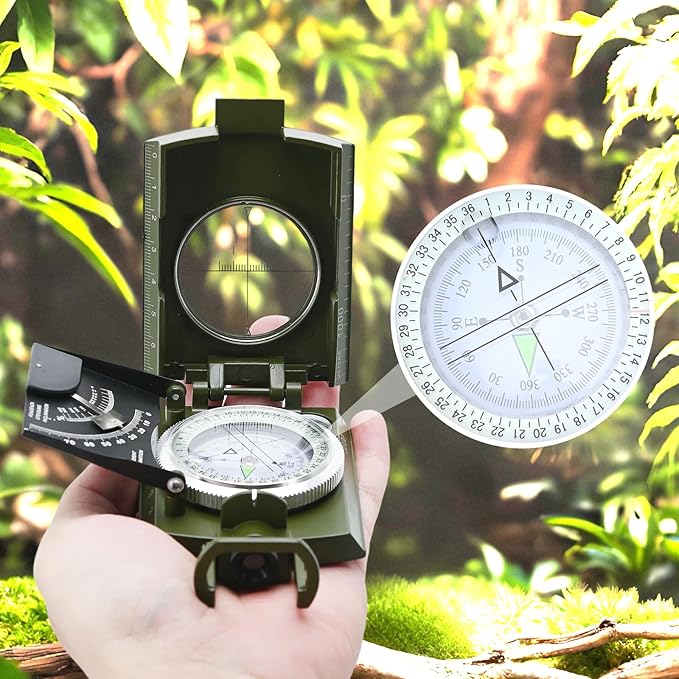Compass,Outdoor Military Waterproof Lens Sighting Compass,High Precision Directional Compass with Survival