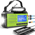 10000mAh/37000mWh Hand Crank Emergency Radio, AM FM NOAA Weather Alert Radio, Portable, Solar, 4 Charging Methods, 3-Mode Flashlight, Reading Lamp, SOS Alarm, Phone Charger for Winter Storm Emergency