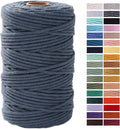 Teal Macrame Cord 4mm x 109Yards,Colored Cotton Rope Craft Cord Colorful Cotton Cord Twine for Wall Hanging Plant Hangers Crafts Knitting Decorative Projects