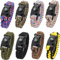 8 Pack Emergency Survival Bracelet with Whistle and Compass,Survival Kit,Wildness Emergency Survival Kit for Camping,Outdoor Travel, Hiking