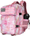 Military Tactical Backpack 45L/25L 3 Day Assault Pack Molle Daypack Hiking Backpack for Men and Women (Pink StarrySky, 45L)