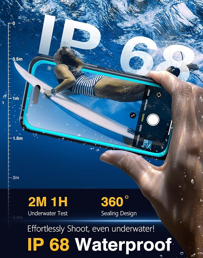 Lanhiem Magnetic for iPhone 17 Pro Case Waterproof, Built in Screen Protector & Camera Protection, [Compatible with MagSafe] Full Body Dustproof Heavy Duty Rugged Phone Case 6.3'' (Blue)