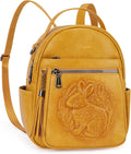 Mini Backpack Purse for Women,Embossed Leather Small Backpack Fashion Travel Backpacks Daypacks Shoulder Handbag (YELLOW-Rabbit)