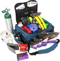 Lightning X Fully Stocked X-Tuff Modular Oxygen Trauma Bag w/Removable Organizer Pouches for EMS/EMT + First Responder - Blue