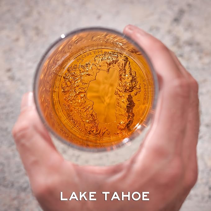 North Drinkware California Unbreakable Outdoor Cup Set of 4. Featuring Mt. Shasta, Lake Tahoe, Half Dome and Mt. Whitney — Mountain cups, Father’s Day Gifts for Men, 12-oz tumbler
