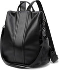PINCNEL Women Backpack Purse Waterproof Nylon Anti-theft Rucksack Lightweight Shoulder Bag, Medium, Black