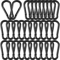 30 Pack 3" Heavy Duty Spring Snap Hook Carabiners, M8 5/16" Galvanized Steel Black Carabiner Clip, Quick Link Keychain for Hammock Swing Set Outdoor Travel Camping Fishing Hiking