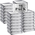 Macarrie 75 Pack Emergency Foil Thermal Blankets Silver Foil Survival Space Blanket Kit for Outdoors, Camping, Hiking, Homeless, Survival or First Aid, Silver