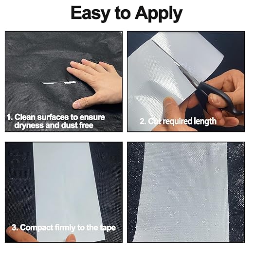 Waterproof Repair Tape for Awning, 4IN x 20FT Outdoor Canvas Tarp Repair Tape, Tent, Boat Covers, Canopy, Sail Tape, Tear Repair Patch Kit, Heavy Duty UVproof, White