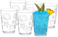 KLIFA- HAWAII series- 15.2 ounce, Set of 6, Sea World Acrylic Drinking Glasses, Shatter-proof Tumblers, BPA-Free, Stackable Plastic Drinkware, Dishwasher Safe Cups, Clear