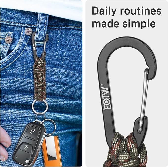 EOTW Paracord Keychain for Men Women Paracord Carabiner Backpack Keychain with Aluminum Clip for Camping Hiking Outdoor Gear