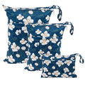 babygoal Wet Dry Bags for Baby Cloth Diapers, Washable Travel Bags, Beach, Pool, Gym Bag for Swimsuits & Wet Clothes with Two Zippered Pockets 3 Pack(S,M,L), 3SML02