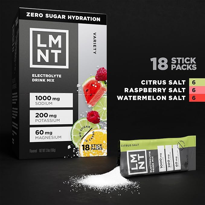 LMNT Zero Sugar Electrolytes - Variety Pack Bundle | Drink Mix | 18-Count