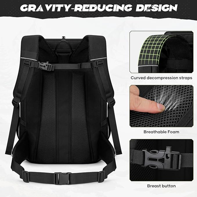 Maelstrom Tactical Backpack for Men, Water Resistant 40L Military Backpack, for Hiking, Camping, Gym with Molle System (Black)