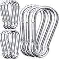 10Pack 5.5 Inch Spring Snap Hooks, Heavy Duty Carabiner Clips for Swing, 12MM 1/2” Quick Chain Link Buckle Clip Keychain Carabiners for Hammock Fitness Gym Boating-1350lbs Capacity