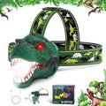 Dysaim Kids Headlamp,Rechargeable T-Rex Dinosaur Headlamp for Kids and LED Head Lamp Camping Gear Flashlight,Hiking Accessories Headlight Toys,Four Light Modes Suitable for Reading/Party Gift