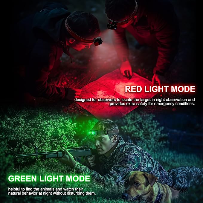Favorlite 2 Pack Headlamp Rechargeable, 1400 Lumen Lightweight Head Lamps LED Rechargeable with White Green Red Light, Waterproof Head Lamp,14 Modes with Memory Function for Running