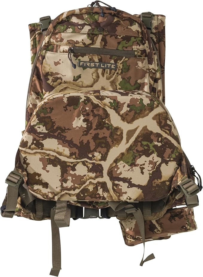 First Lite Treeline Turkey Vest - Hunting Vest with Game Pouch, Adjustable Seat & MOLLE System for Tactical Storage