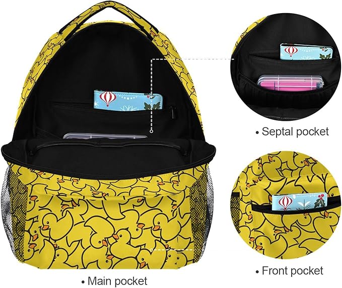 Wamika Kids Backpack Cute Yellow Duck School Backpacks Boys Girls Preschool Book Bag