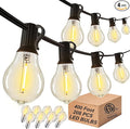DAMAING Outdoor-String-Lights-Patio-Light-Outside 400FT(4x100FT) Waterproof Patio Lights with 208 Dimmable LED Bulbs,Connectable Shatterproof Outdoor Lighting for Market Backyard,Black Cord