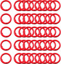 Carabiner Clip 48Pcs Red Metal Key Ring Clip Circle Keychain Rings Bulk Spring O Ring Round Cute Carabiner Spring Snap Hook Key Chain Clips for DIY Keychain Bag Charm Handbag Purse Dog
