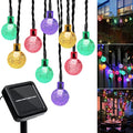 Outdoor Solar String Lights, 46FT 66LED 8Modes Crystal Color Solar Powered Christmas Fairy String Lights for Outside Yard Fence Easter Holiday Party Camping Porch Balcony Decor(Multicolor)