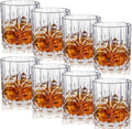 8 Sets Plastic Whiskey Glasses 14 oz Unbreakable Whiskey Drinking Glasses Old Fashioned Cocktail Cups Plastic Water Tumblers Clear Wine Cup Shatterproof Short Tumbler for Indoor Outdoor