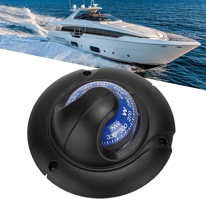 Marine Flush Mount with LED Light - High Accuracy Navigation for Boats, Yachts, Cars & Outdoor Hiking