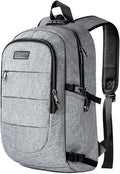 Tzowla Travel Laptop Backpack Water Resistant Anti-Theft Bag with Giant Tumbler Holder Pocket and Lock 15.6 Inch Computer Business Backpacks for Women Men Work College Gift,Casual Daypack(Grey)