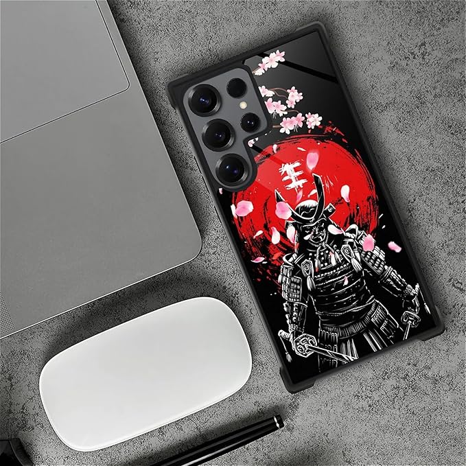 for Samsung Galaxy S25 Ultra Case,Graphic Design for Girl Boy Soft Silicone Hard Acrylic Shock Protection Designed for Samsung Galaxy S25 Ultra Sakura Japanese Samurai Pattern