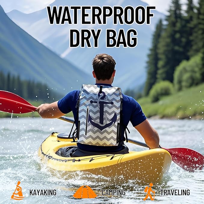 Waterproof Dry Bag Marine Dry Bags, Roll Top Lightweight 5L Dry Storage Bag Backpack with Phone Case for Kayaking Paddle Board Camping Travel Swimming Boating Beach Accessories