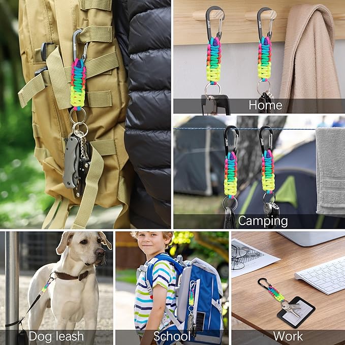 EOTW Paracord Keychain for Men Women Paracord Carabiner Backpack Keychain with Aluminum Clip for Camping Hiking Outdoor Gear