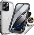 Cozycase for iPhone 16 Pro Max Case Waterproof - 360 Heavy Duty with Screen/Camera Protector Shockproof IP68 Underwater Dustproof Water Shock Proof Full Body/Front and Back Case Black/Frosted Clear