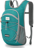 HALOVIE 15L Foldable Hiking Backpack Phone Pocket Lightweight Travel Daypack with Chest Strap Small Packable Pack for Walking Women Men (Cyan)