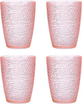 uxcell 10oz Acrylic Drinking Glasses, 4Pcs Plastic Reusable Tumblers Drinkware Unbreakable Water Glasses Cup Stackable & Dishwasher Safe for Home Outdoors Restaurant, Pink