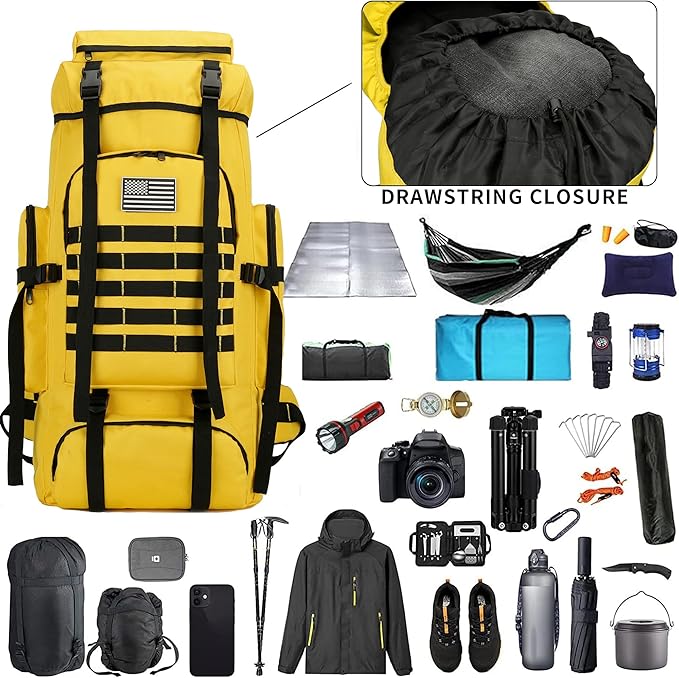 Hiking Backpack for Men 70L/100L Camping Backpack Military Rucksack Molle 3 Days Assault Pack for Climbing | Camping Backpack, 3 Days Assault Pack, for Climbing