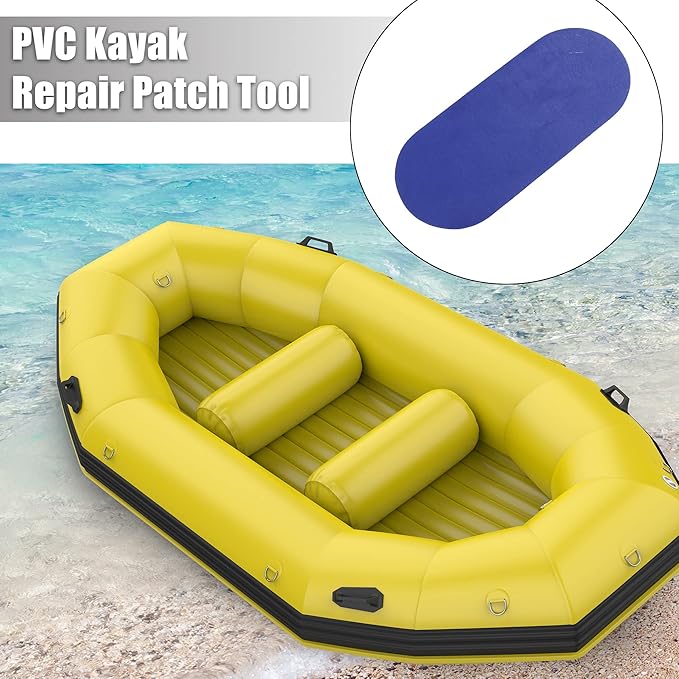 X AUTOHAUX 3pcs PVC Repair Patches with Glue Professional Inflatable Boat Kayak Repair Kit Inflatable Boats Rubber Boats Canoe