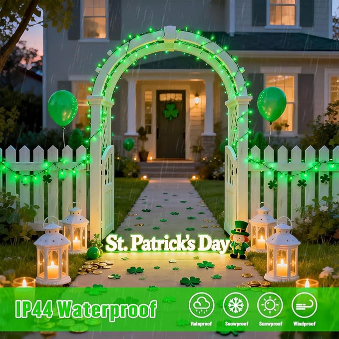 JMEXSUSS 2 Pack Solar String Lights Outdoor Waterproof, Total 400 LED 151FT Solar Christmas Lights Outdoor, 8 Modes Christmas Light for Outside Patio Yard Tree Decorations, Green