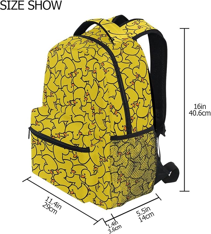 Wamika Kids Backpack Cute Yellow Duck School Backpacks Boys Girls Preschool Book Bag