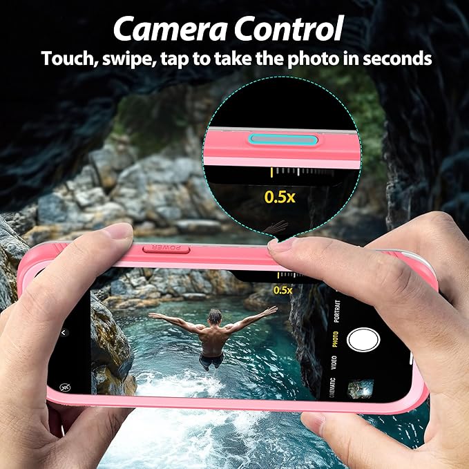 SPORTLINK for iPhone Air Case, IP68 Waterproof Military Protective Full Body Heavy Duty Shockproof 360 Sealed Dustproof with Camera Screen Protector Phone Cover for iPhone Air 6.5" Pink